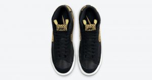 Nike Blazer Mid Black Dressed Up With Leopard Printing Swoosh 02