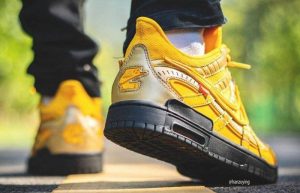 Off-White Nike Rubber Dunk University Gold CU6015-700 on foot 03