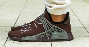 On-Feet Photos Look At The Pharrell adidas NMD Hu “Chocolate” 02