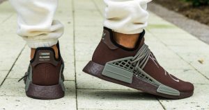 On-Feet Photos Look At The Pharrell adidas NMD Hu “Chocolate” 04