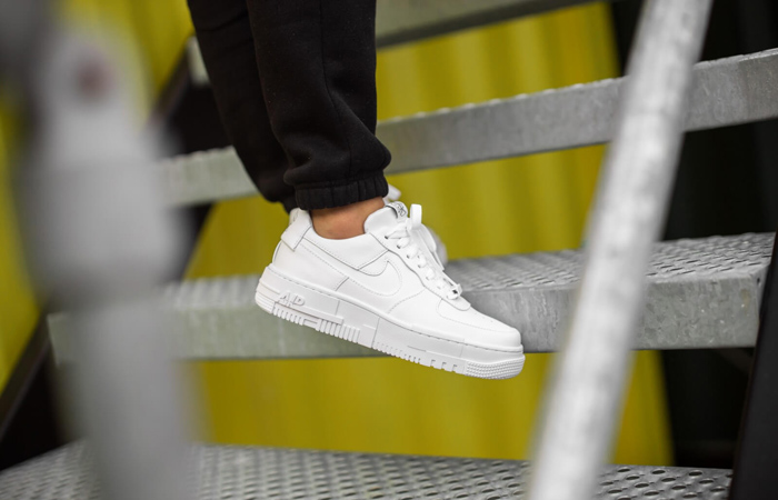 Nike Womens Air Force 1 Pixel White CK6649-100 on foot 02