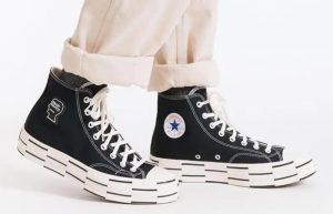 Brain Dead Converse Chuck 70 High Black 170549C on foot 01