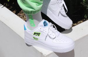 Nike Air Force 1 07 SE Worldwide White Volt CT1414-101 on foot 02