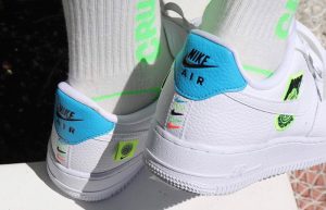 Nike Air Force 1 07 SE Worldwide White Volt CT1414-101 on foot 03