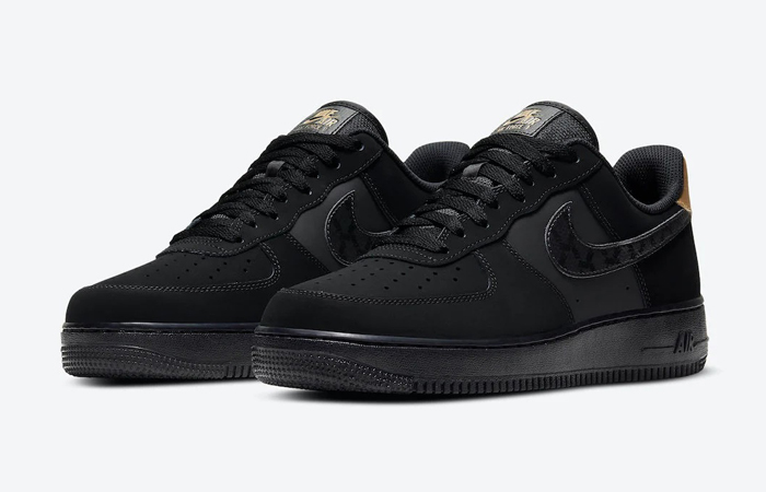 black and gold nike air force 1's