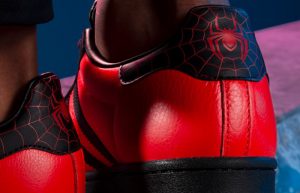 Spider Man Miles Morales adidas Superstar Black Red GV7128 on foot 03