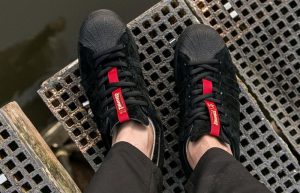 adidas Superstar ADV Thrasher Core Black Red FY9025 on foot 02