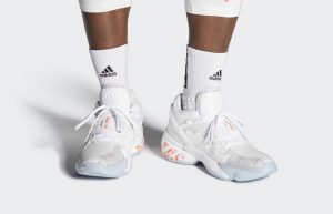 Donovan Mitchell adidas DON Issue 2 Cloud White FZ1395 on foot 01
