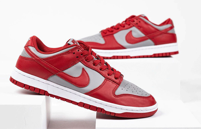 red and grey nike dunks