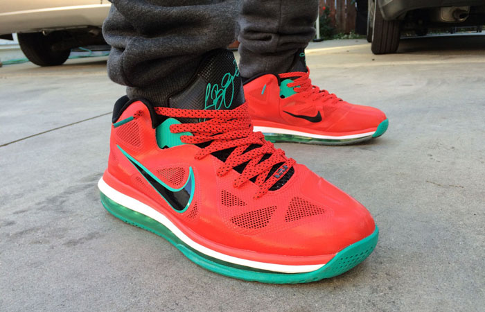Nike LeBron 9 Low Liverpool Action Red DH1485-600 on foot 01