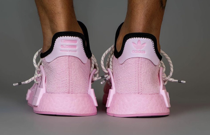 Pharrell Williams adidas NMD Hu Pink GY0088 on foot 03