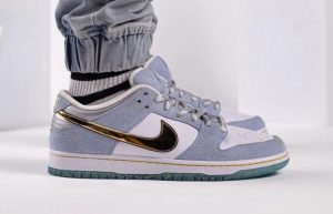 Sean Cliver Nike SB Dunk Low White Psychic Blue DC9936-100 on foot 02