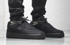 Stussy Nike Air Force 1 Low Core Black CZ9084-001 on foot 01