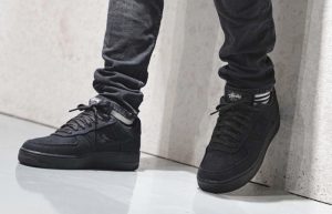 Stussy Nike Air Force 1 Low Core Black CZ9084-001 on foot 02