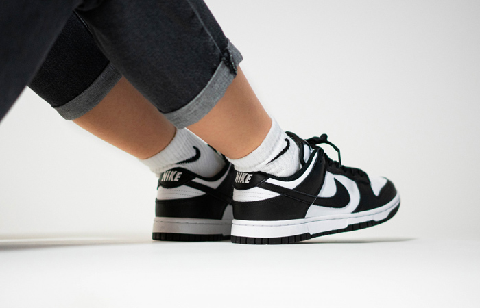 Nike Dunk Low Black White Womens DD1503-101 on foot 03