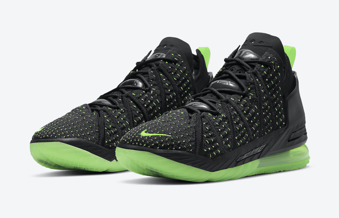 Nike LeBron 18 Dunkman Black Electric Green CQ9284-005 02