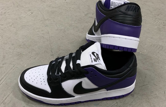 Nike SB Dunk Low White Black Court Purple BQ6817-500 04