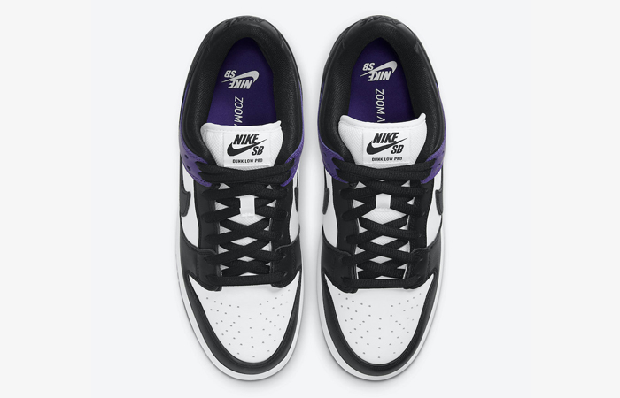 Nike SB Dunk Low White Black Court Purple BQ6817-500 07