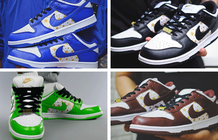 Supreme Nike SB Dunk Low "Stars Pack" Is Coming In Four Colourways