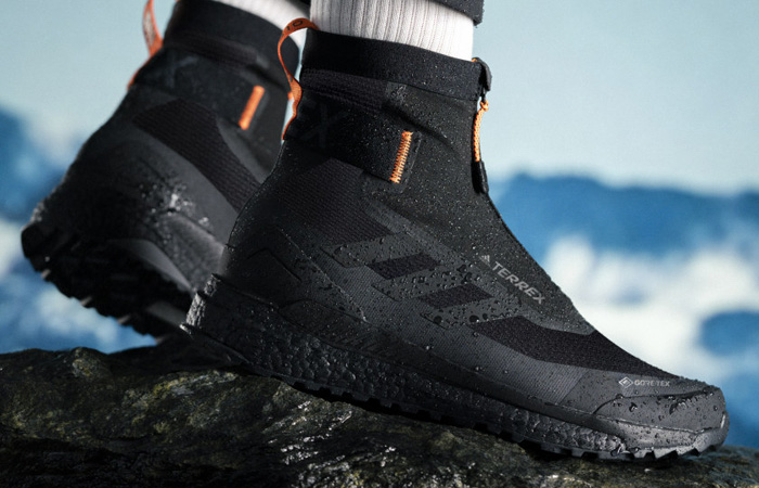 adidas Terrex Free Hiker Cold RDY Core Black Orange FU7217 on foot 01