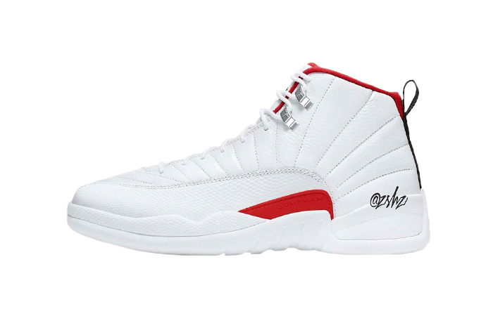 new jordans 12 white and red