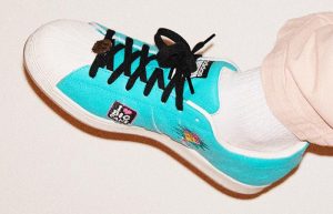 AriZona Iced Tea adidas Superstar Chalk White Bright Turquoise GZ2871 on foot 01
