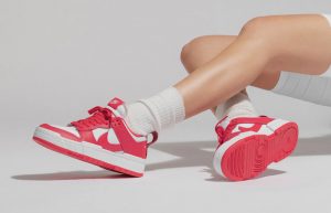 Nike Dunk Low Disrupt Siren Red White Womens CK6654-601 on foot 01