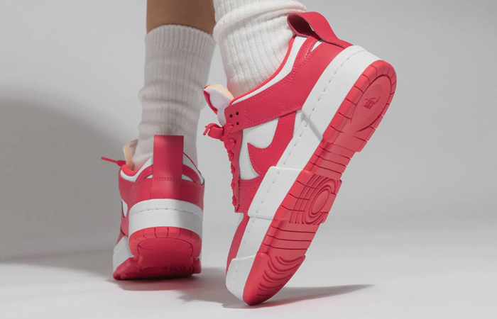 Nike Dunk Low Disrupt Siren Red White Womens CK6654-601 on foot 03