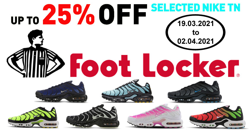 25% Off On Selected Nike TN Air Max Plus At Footlocker
