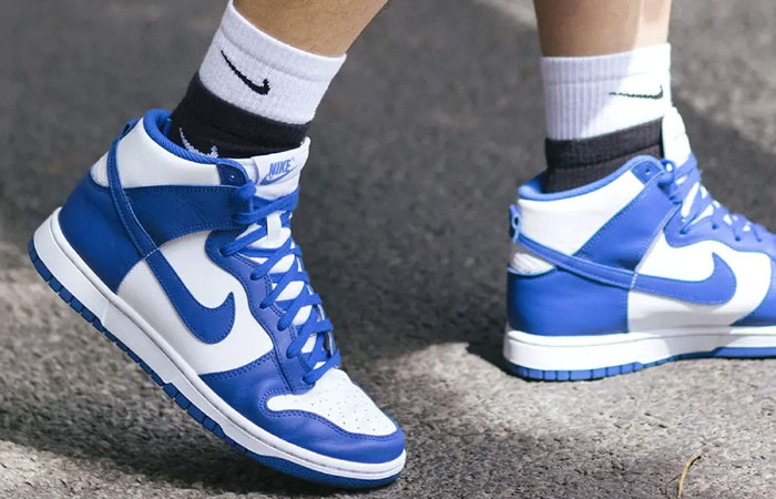 Nike Dunk High Game Royal White DD1399-102 on foot 01