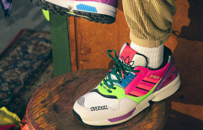 Overkill adidas ZX 8500 Crystal White Multi GY7642 on foot 02