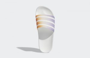 adidas Adilette Slides White Light Purple Womens GV7757 04