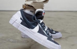 sacai Nike Blazer Low Dark Grey White DD1877-002 onfoot 02