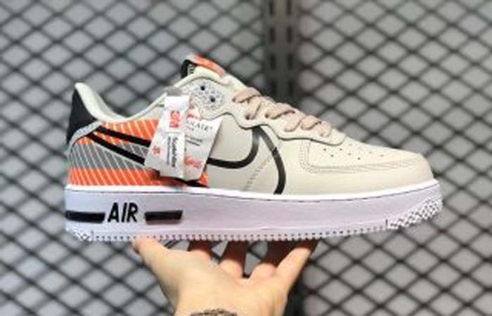 Nike Air Force 1 React Grey Orange CT3316-002 01