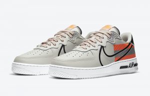 Nike Air Force 1 React Grey Orange CT3316-002 02