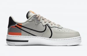 Nike Air Force 1 React Grey Orange CT3316-002 03