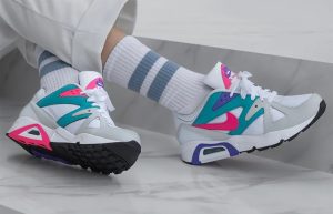 Nike Air Structure Triax 91 White Teal Pink CZ1529-100 on foot 01