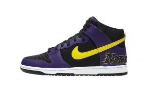 Nike Dunk High EMB Lakers Purple Yellow DH0642-001 01