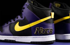 Nike Dunk High EMB Lakers Purple Yellow DH0642-001 03