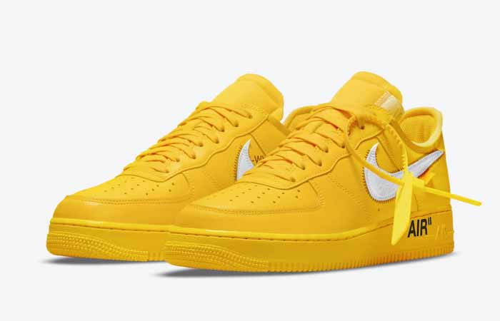 Off-White Nike Air Force 1 Low University Gold DD1876-700 front corner