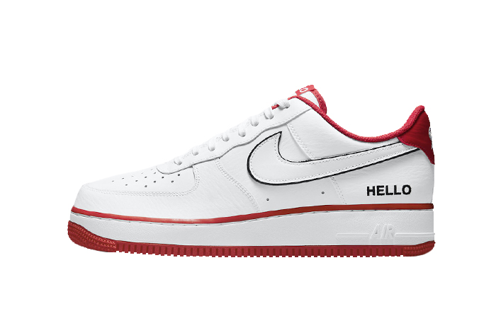 Nike Air Force 1 Hello White University Red CZ0327-100 01