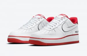 Nike Air Force 1 Hello White University Red CZ0327-100 02