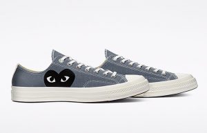 CDG Play Converse Chuck 70 Low Steel Gray 171849C front