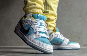 FTC Nike SB Dunk Low White Lagoon Pulse DH7687-400 onfoot 04