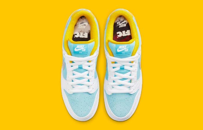 FTC Nike SB Dunk Low White Lagoon Pulse DH7687-400 up
