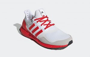 Lego adidas Ultra Boost DNA White Red H67955 front corner