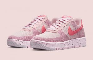 Nike Air Force 1 Low Crater Flyknit Pink Womens DC7273-600 front left corner