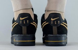 Nike Air Force 1 Low Legendary Black Gold DM8077-001 on foot 02