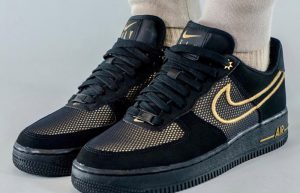 Nike Air Force 1 Low Legendary Black Gold DM8077-001 on foot 05