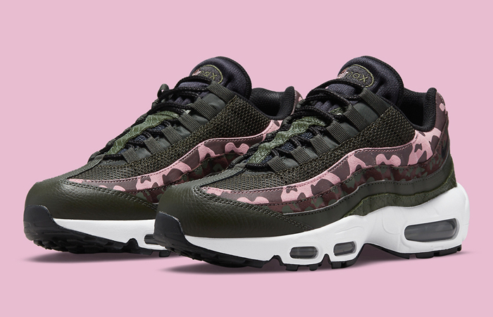 Nike Air Max 95 Camo Olive Pink Womens DN5462-200 front corner